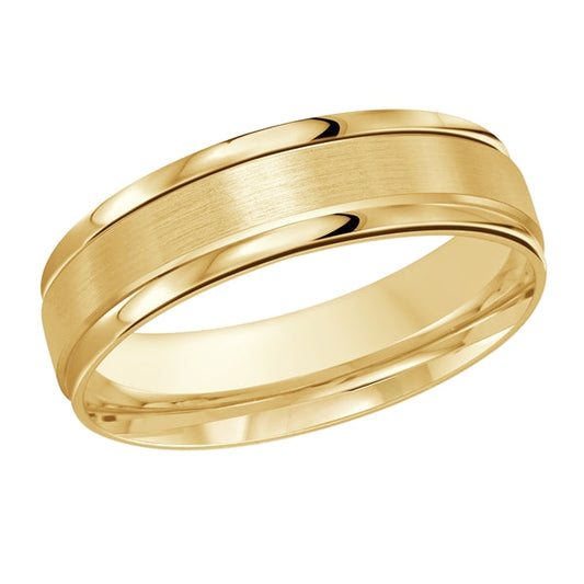 Marks Signature Men's Carved Band (No Stones) in 14 Karat Yellow Gold 6MM
