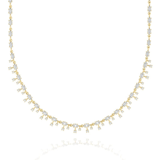 Diamond necklace in 14K yellow gold.