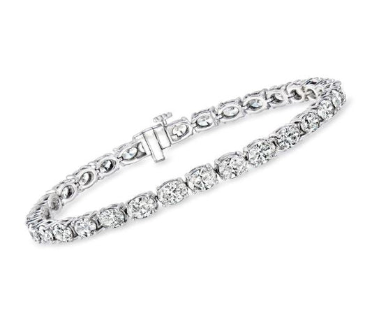 14K white gold bracelet with lab diamonds.