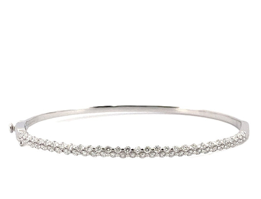 Natural Diamond Bracelet in 14 Karat White with 1.32ctw Round Diamonds