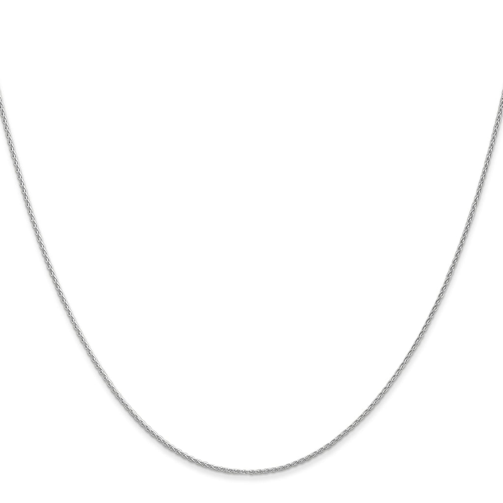 14K white gold wheat chain necklace.