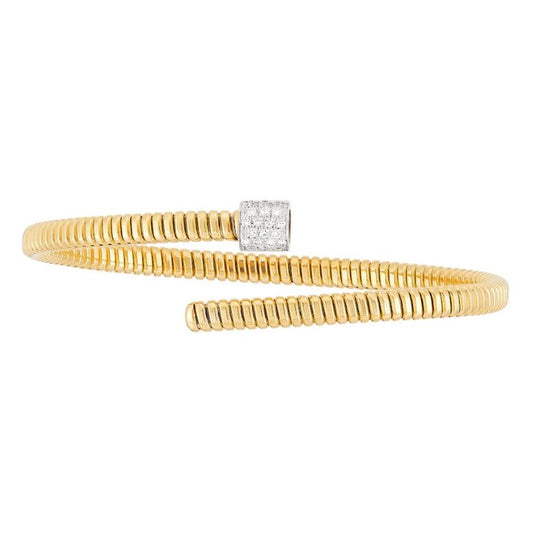 14k yellow gold bracelet with diamond accents.