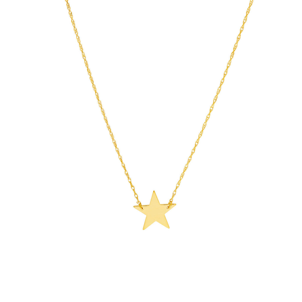 14K yellow gold star pendant necklace.