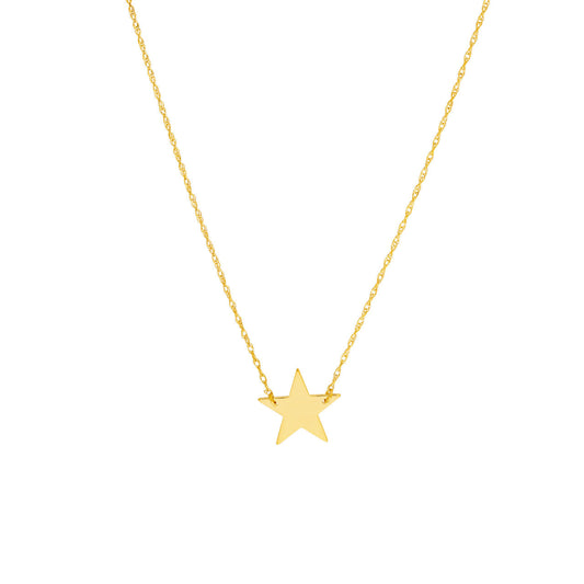 14K yellow gold star pendant necklace.