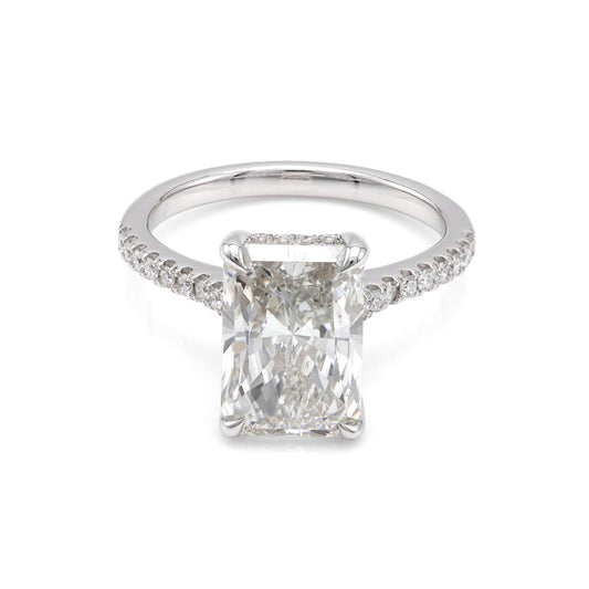 14K white gold ring with diamonds.