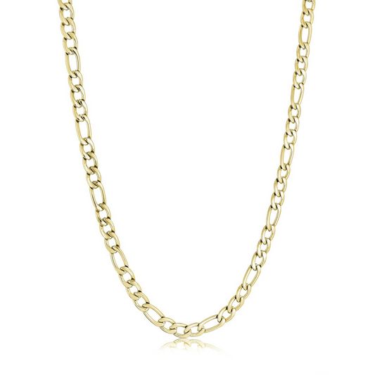 24" Figaro 6mm Chain in Stainless Steel Yellow