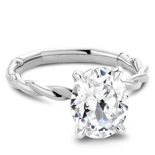14K white gold ring with oval diamond.