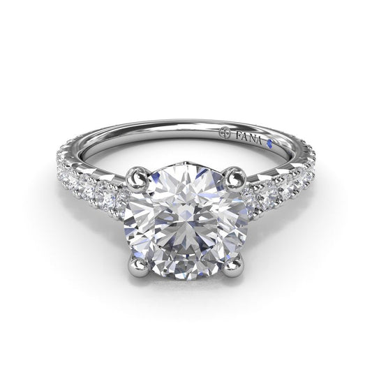 14K white gold diamond engagement ring.