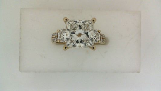 ReMARKable Designs Lab-Grown Diamond Complete Engagement Ring in 14 Karat Yellow Gold, Size 7