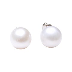 14K White Gold South Sea Pearl Earrings