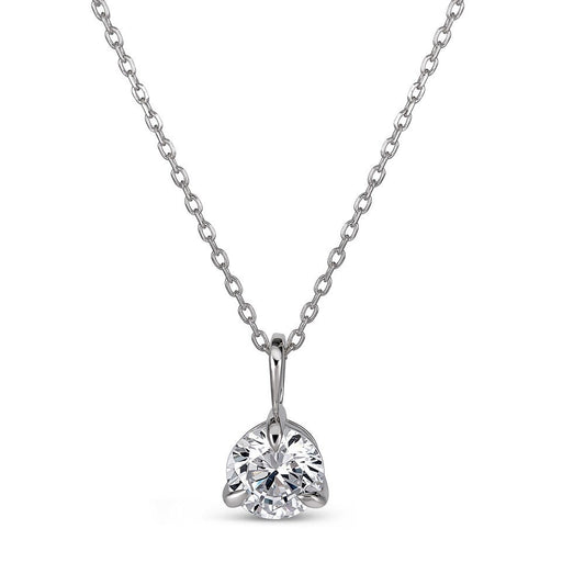 Lab-grown diamond necklace in white gold.