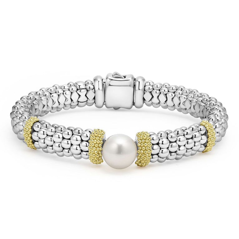 Ladies White Yellow Gemstone Bracelet in Sterling