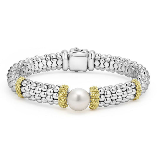 Ladies White Yellow Gemstone Bracelet in Sterling