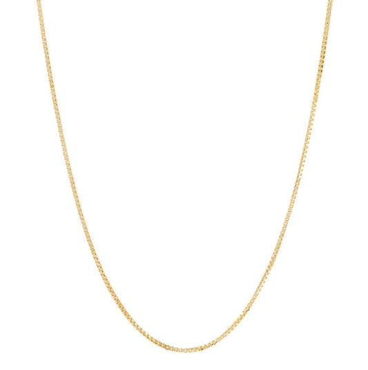 14K yellow gold box chain necklace.