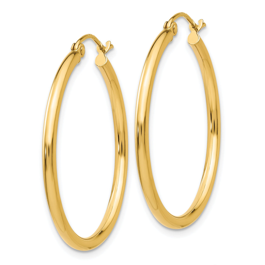 14K Yellow Gold Medium Hoop Earrings