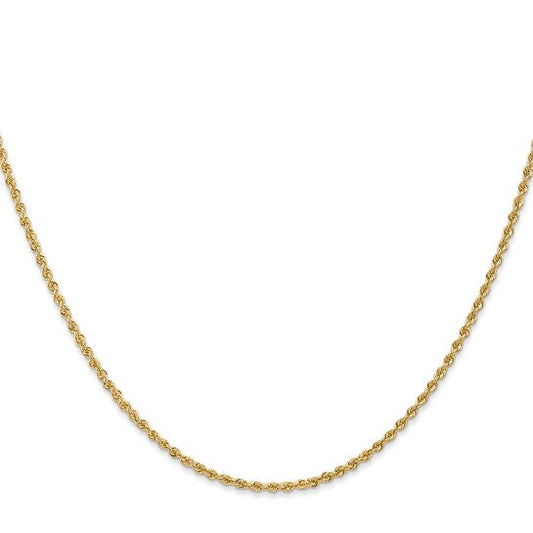 14K yellow gold polished rope chain.