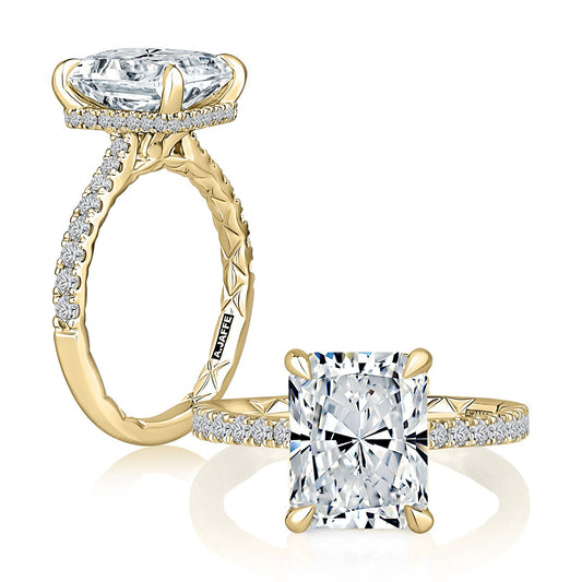 14K Yellow Gold Diamond Semi-Mount Engagement Ring, 0.39ctw
