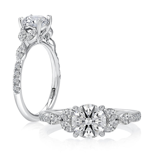14K white gold diamond engagement ring.