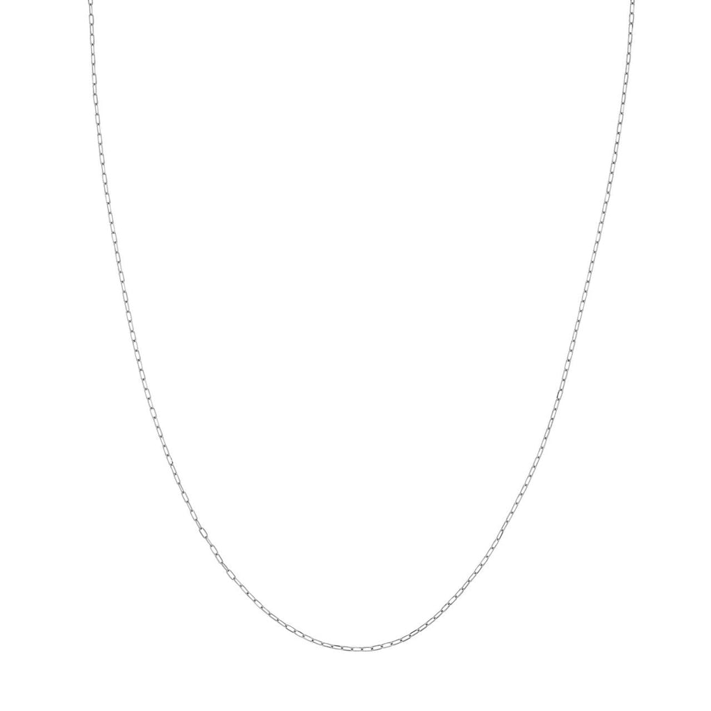14K white gold paperclip chain necklace.