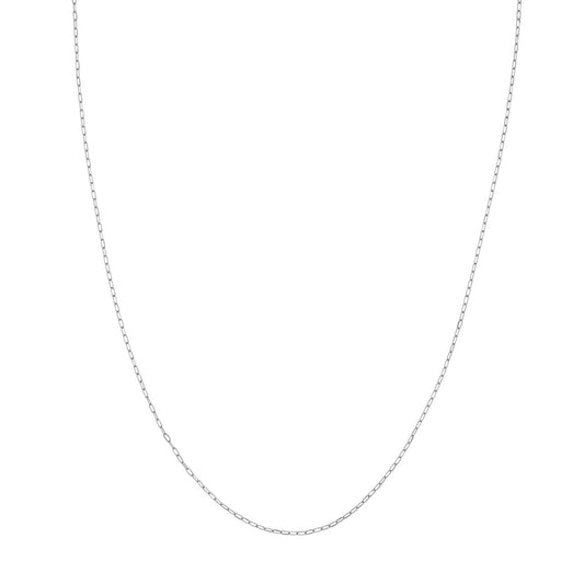 14K white gold paperclip chain necklace.