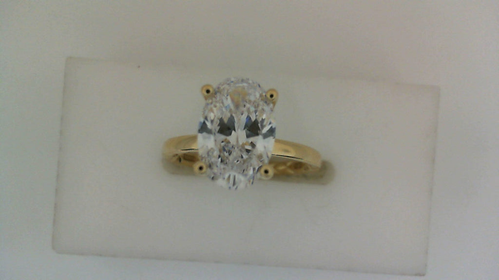 A. Jaffe Solitaire Hidden Accent Natural Diamond S