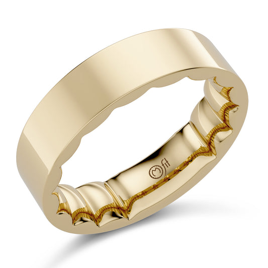 Polished 14K white carved band ring.