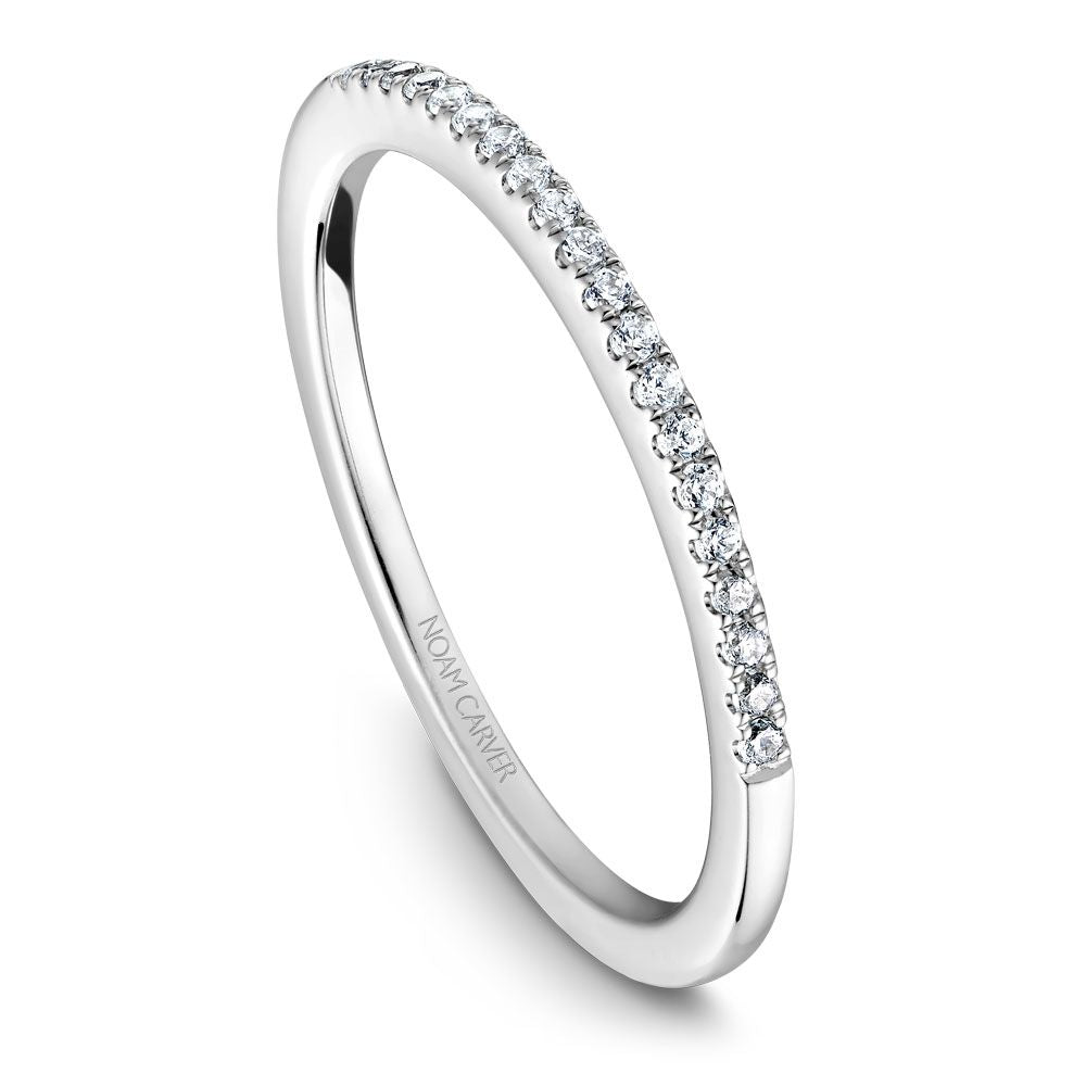 Ladies Natural Diamond Band in 14 Karat White Gold