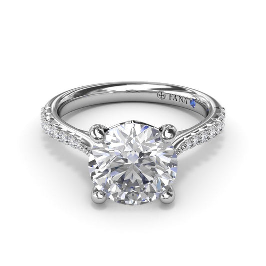 14K white gold diamond engagement ring.
