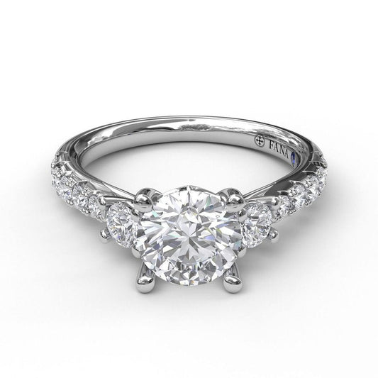 Fana Three Stone Hidden Accent Natural Diamond Sem