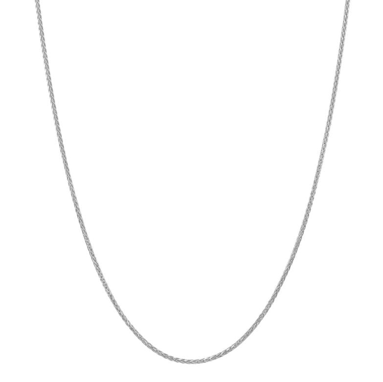 14K white gold chain, 1mm width.