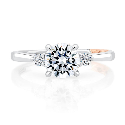 A. Jaffe Three Stone Natural Diamond Semi-Mount En