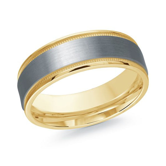 Tantalum and gold dual-tone men's band.