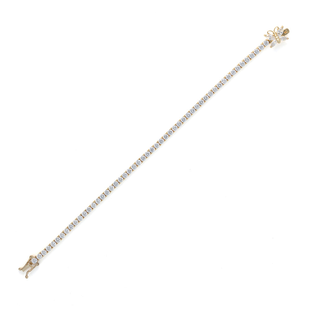 14K yellow bracelet with cubic zirconiums.