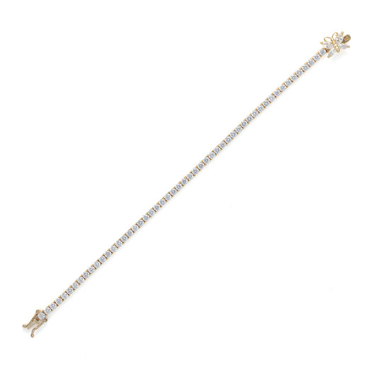 14K yellow bracelet with cubic zirconiums.