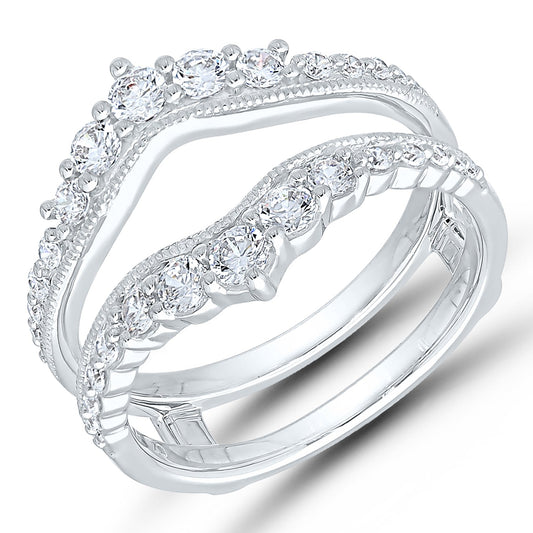 14K white gold diamond enhancer band.