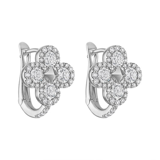 ReMARKable Designs Natural Diamond Earrings in 14 Karat White Gold with 1.55ctw Round Diamonds