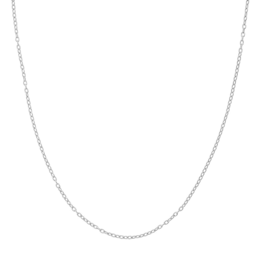 14K White Gold Rolo Chain Necklace