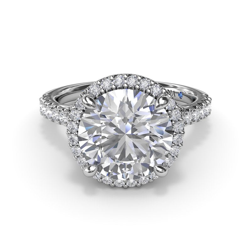 Fana Halo Hidden Accent Natural Diamond Semi-Mount
