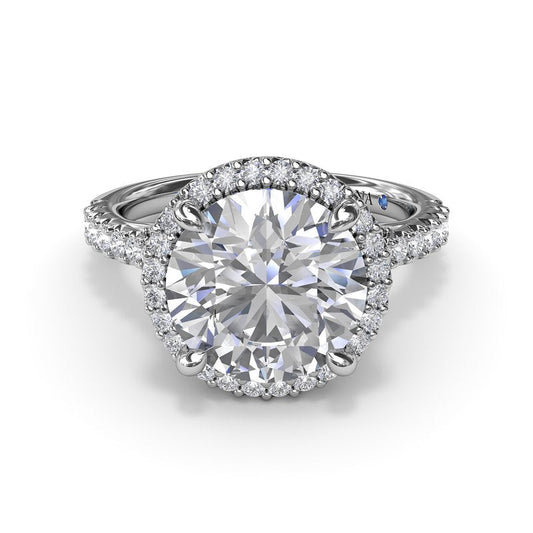 Fana Halo Hidden Accent Natural Diamond Semi-Mount