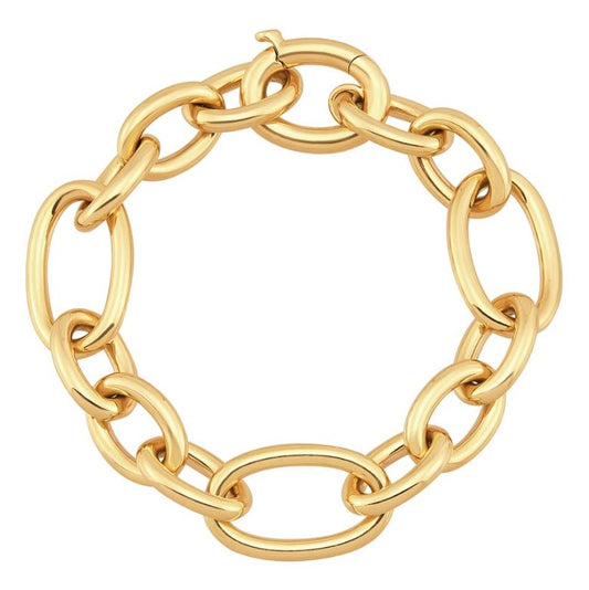 14K yellow gold open link bracelet.