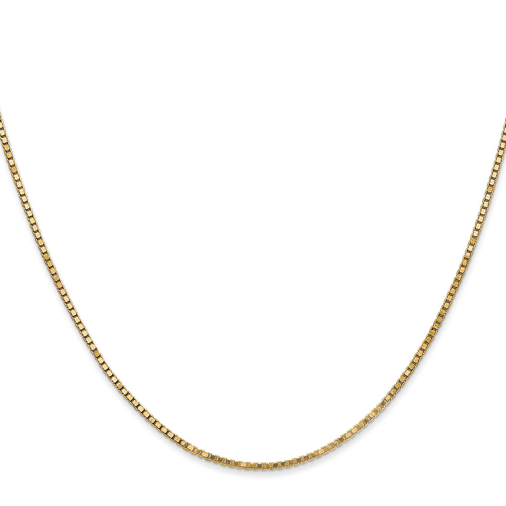 14K yellow gold box chain necklace.