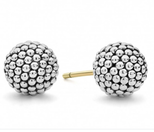 LAGOS Signature Caviar Collection Earrings (No Stones) in Sterling Silver