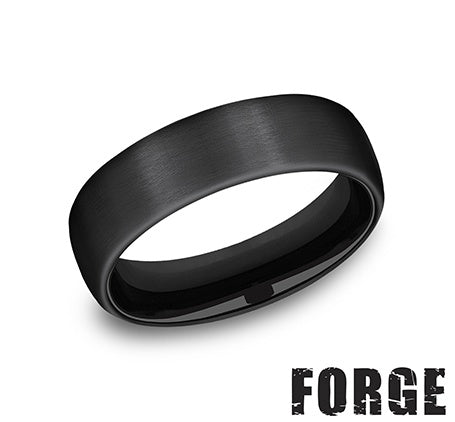 Black titanium band with polished satin finish.