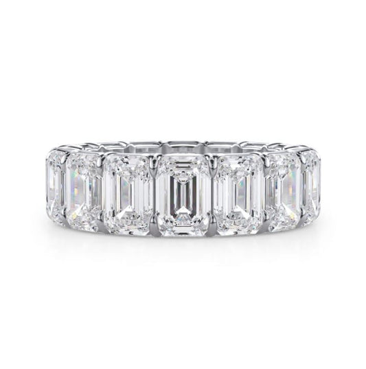 ReMARKable Designs Eternity Ladies Wedding Band in 14 Karat White Gold with 7.79ctw of Round Lab-Grown Diamonds