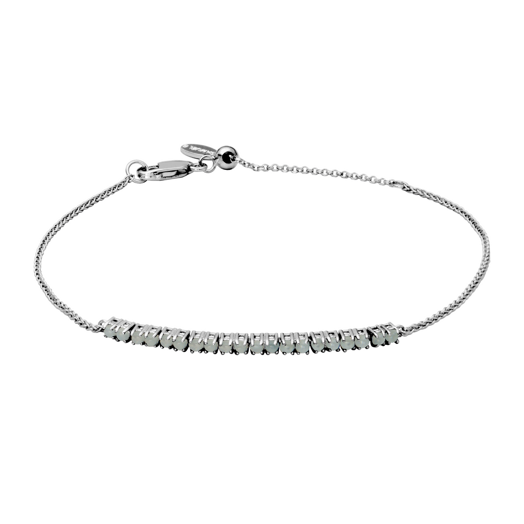 Sterling silver bracelet with opal gemstones.