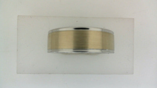 Two-tone 14K white-yellow gold ring, 7.5MM.