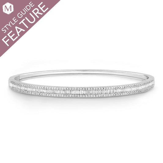 14K yellow gold bracelet with round diamonds.