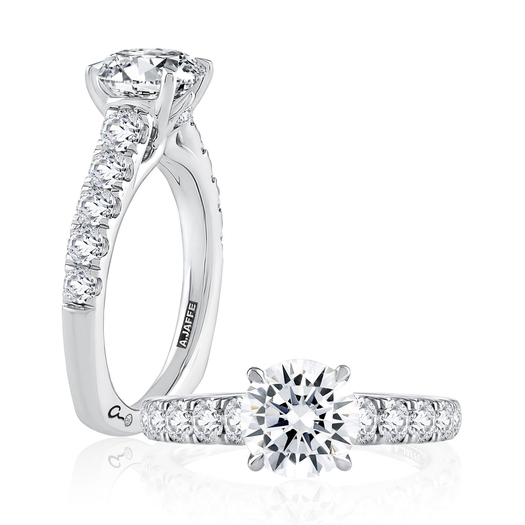 14K white gold diamond engagement ring.