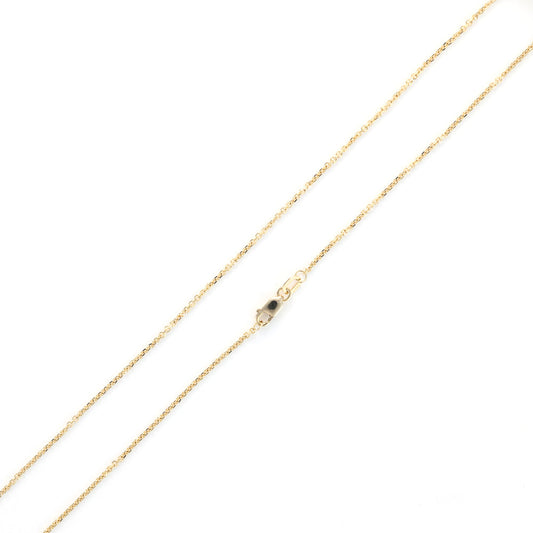 14K yellow gold cable link chain, clasp.