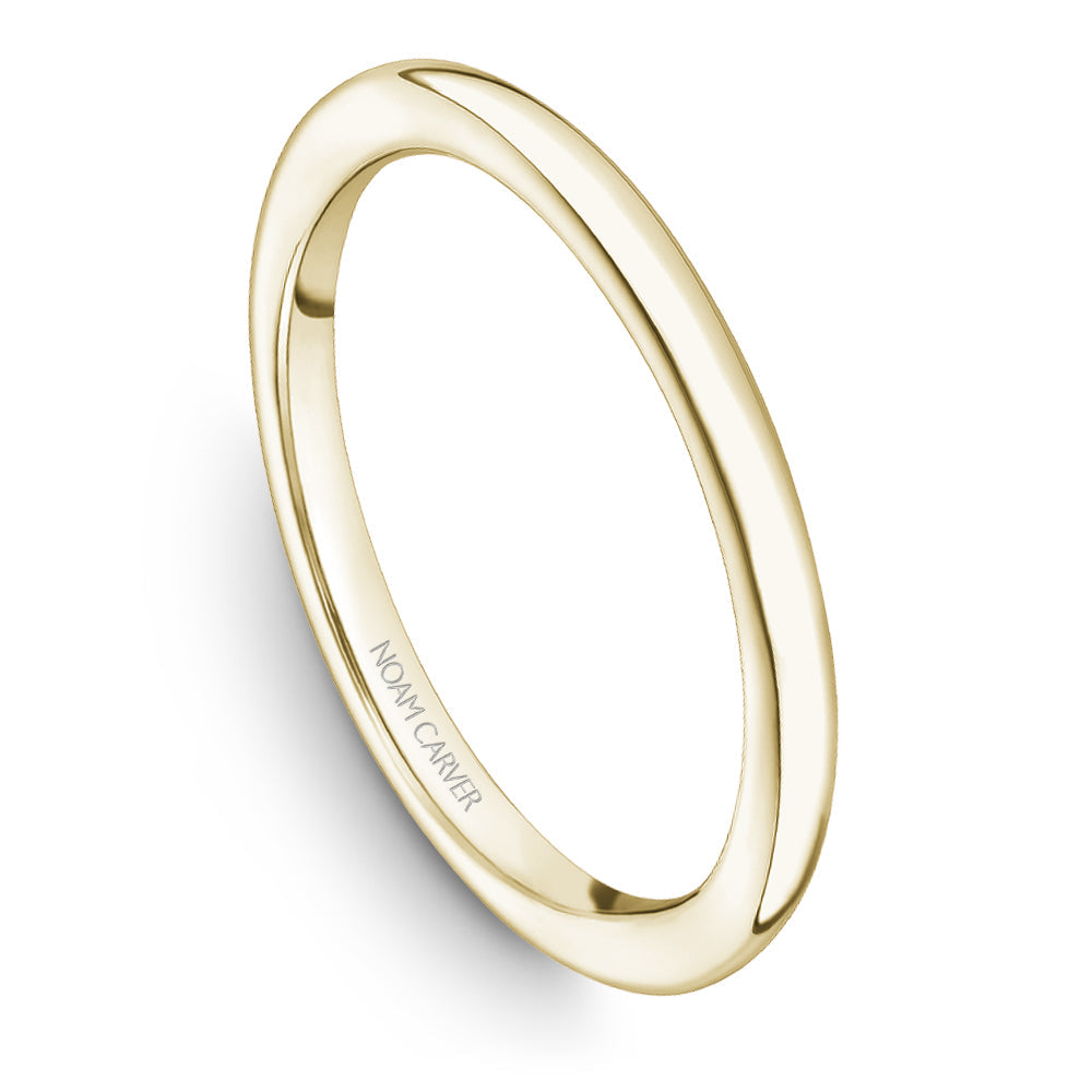 14K yellow gold carved band, sleek design.